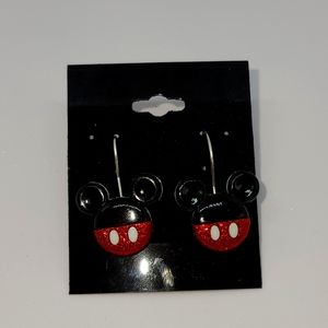 Mickey Hook and Dangle Glitter Fashion Earrings